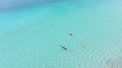 Kayaks on the Lagoon Stock Footage 261166338