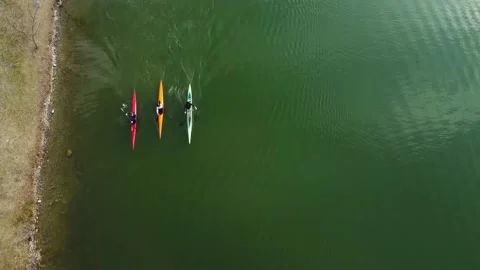 Kayaks in the lake Stock Footage 168956128