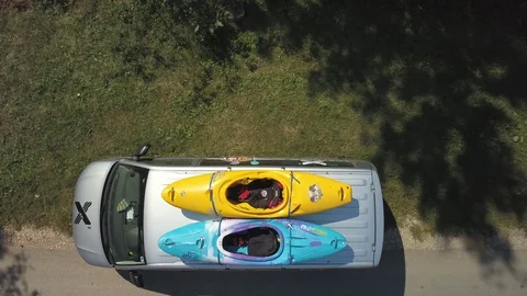 Kayaks on the van Stock-Footage 129243882