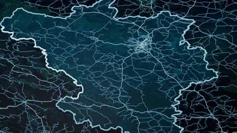 Kayseri Turkey Glowing Digital Map Animation 4K Stock Footage 339791245