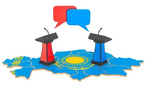 Kazakh Debate concept, 3D rendering Stock-Illustration