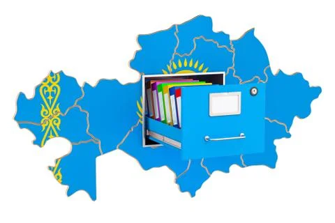 Kazakh national database concept, 3D rendering Illustrazione stock
