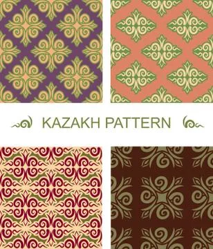 Kazakh pattern. Traditional national pattern of Kazakhstan. Texture pattern p Stock Illustration