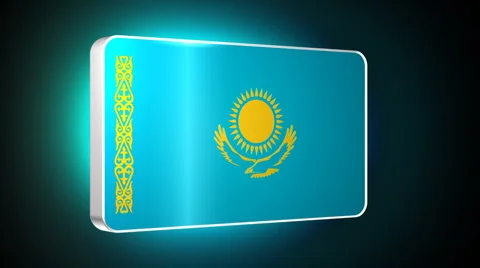 Kazakhstan 3d flag Stock Footage 5058255