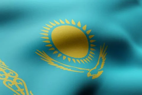 Kazakhstan 3d flag Stock Illustration