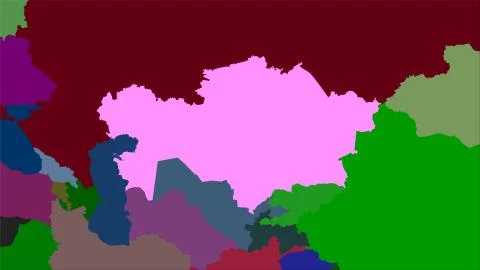 Kazakhstan, administrative division - raw data Stock Illustration