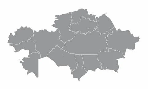 Kazakhstan administrative map Stock Illustration