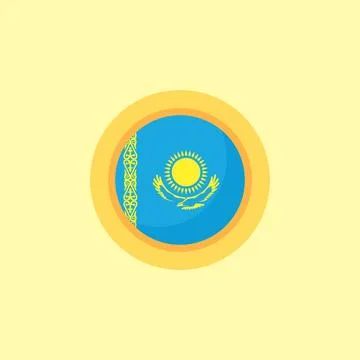 Kazakhstan - Circular Flag Stock Illustration