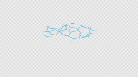 Kazakhstan Country Line Map Self Drawing Animated Overlay, Alpha 4K 스톡 동영상 340290122