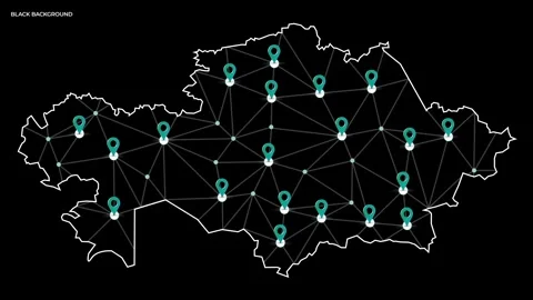 Kazakhstan digital map Stock Footage 245572710