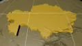 Kazakhstan extruded. Bumps. Graticule. 4k or 4k+ Resolution