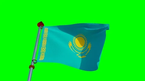 Kazakhstan Flag in 3D Stock Footage 157246035