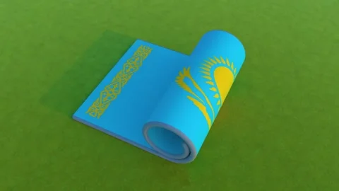 Kazakhstan Flag 4K Stock-Footage 256317702