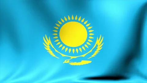 Kazakhstan Flag. Background Seamless Looping Animation. 4K High Definition Video Stock Footage 71886651