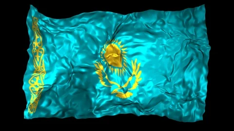 Kazakhstan flag Stock Footage 110819277