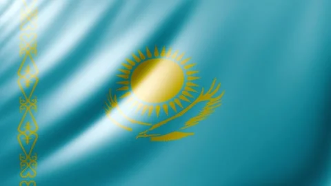 Kazakhstan flag Video stock 327069403