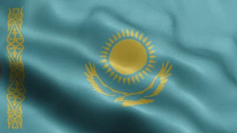 Kazakhstan flag Front Stock Footage 318666077