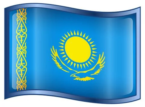 Kazakhstan flag icon. Stock Illustration