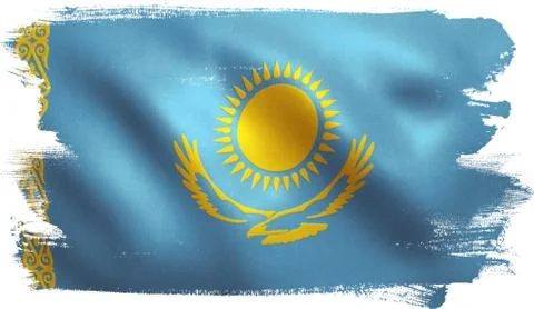 Kazakhstan Flag Stock Illustration