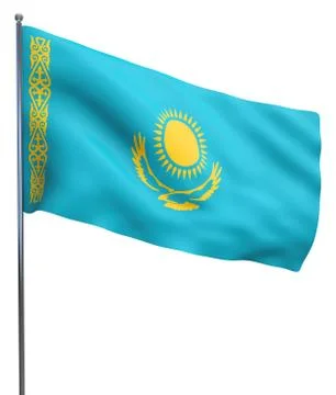 Kazakhstan Flag Image Stock Illustration