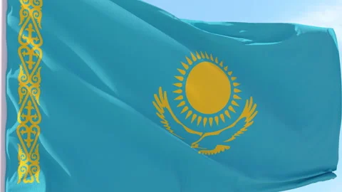 Kazakhstan Flag Looping Background Stock Footage 191264549