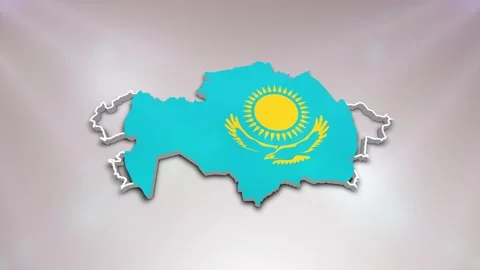 Kazakhstan Flag on Map Stock Footage 277946528