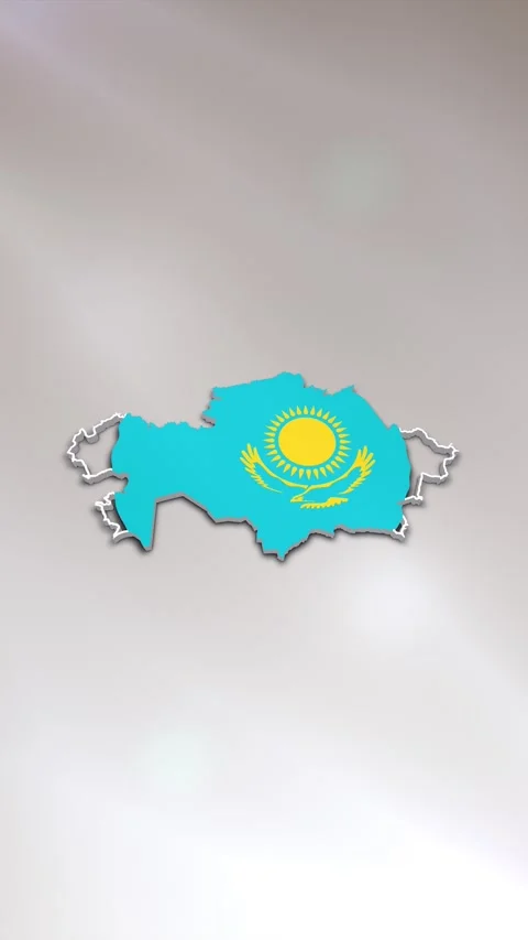 Kazakhstan Flag on Map Stock Footage 278173611