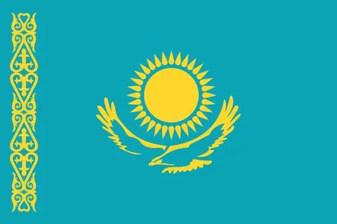 Kazakhstan flag pattern background. Realistic national flag design. Abstrac.. Stock Illustration