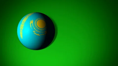 Kazakhstan flag in the shape of a ball to roll Video stock 75429022