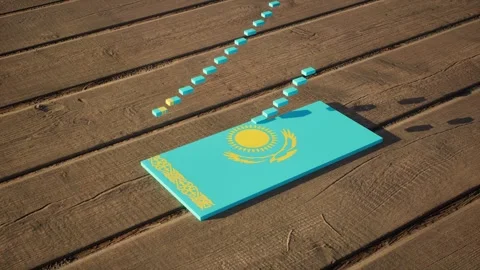 Kazakhstan Flag - Slow Motion Video stock 318795845
