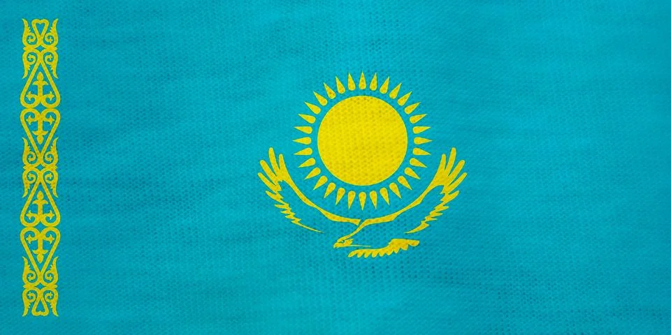 Kazakhstan flag texture as the background Stock Illustration