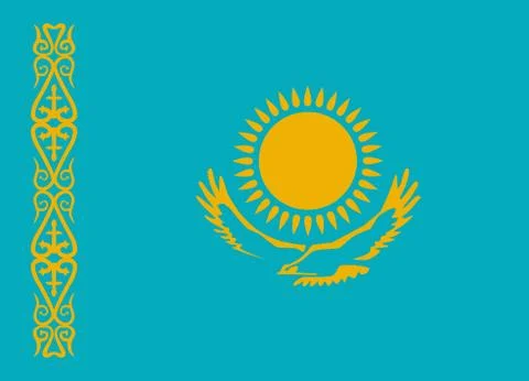 Kazakhstan flag vector イラスト素材