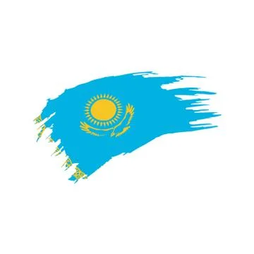 Kazakhstan flag, vector illustration Stock Illustration