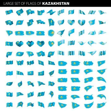 Kazakhstan flag, vector illustration Stock Illustration