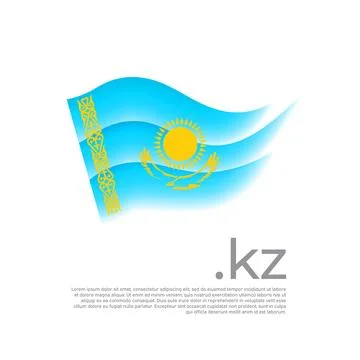 Kazakhstan flag. Vector stylized design. Kazakh flag painted brush strokes, kz Stock Illustration