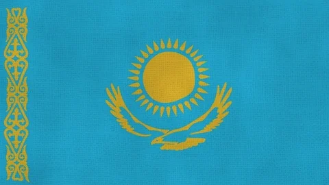 Kazakhstan flag waving Stock Footage 102639287