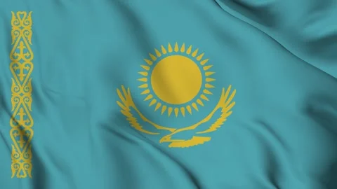 Kazakhstan flag Waving Video stock 294133260