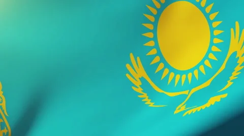 Kazakhstan flag waving in the wind. Looping sun rises style.  Animation loop 스톡 동영상 47974487