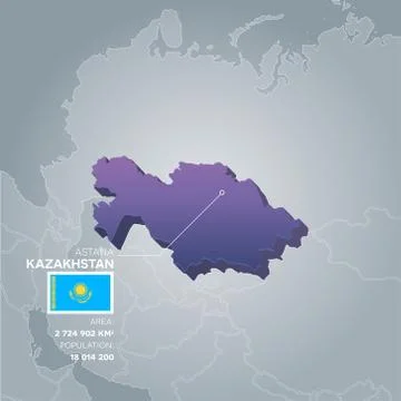 Kazakhstan information map. Stock Illustration