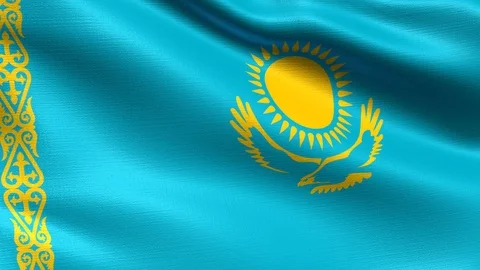 Kazakhstan Looping Flag 4K Stock Footage 108055086