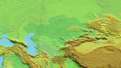 Kazakhstan Map 3D animated with Borders Stock Footage 348526422