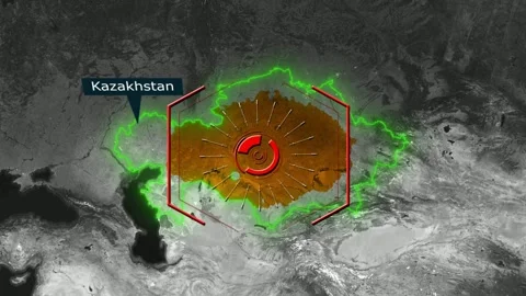 Kazakhstan Map - Cyber Attack Video stock 268474888