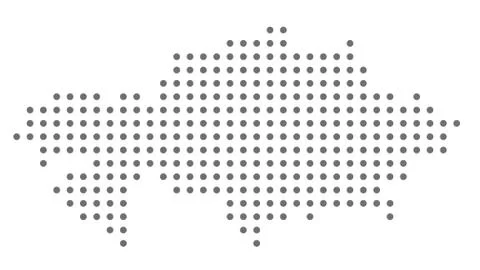Kazakhstan map dotted, grey point on white background Stock Illustration