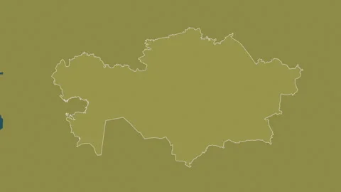 Kazakhstan map - drive. Border. Pattern. Video stock 241731119