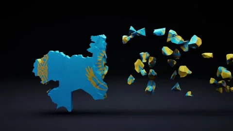 Kazakhstan Map With Flag Stock Footage 323926932