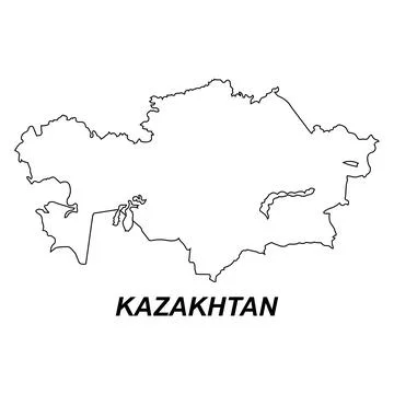 Kazakhstan map icon Stock Illustration
