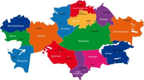 Kazakhstan map Stock Illustration