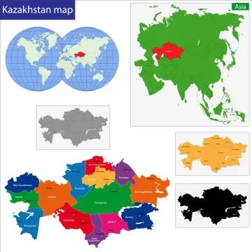 Kazakhstan map Stock Illustration