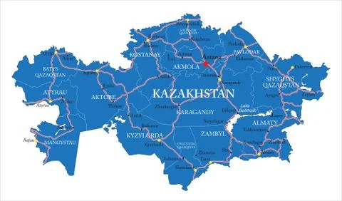 Kazakhstan map Stock Illustration