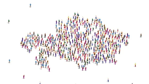 Kazakhstan Map A large group of people form to create a Kazakhstan map. 4K Video Stock Footage 187615677